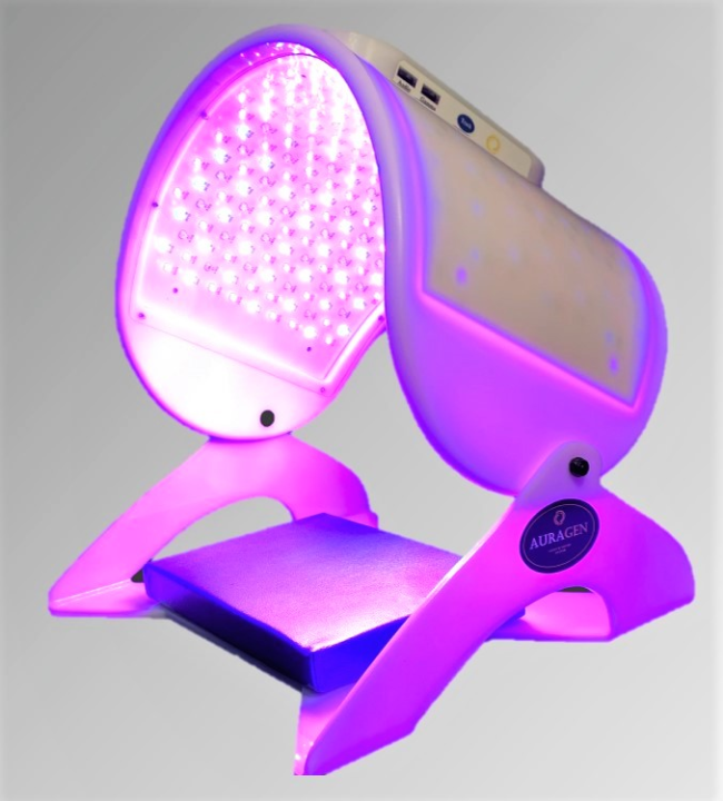 Auragen RELIEF mode - primary Red and Turquoise light therapy